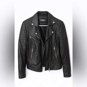 Barneys New York Black Leather Jacket